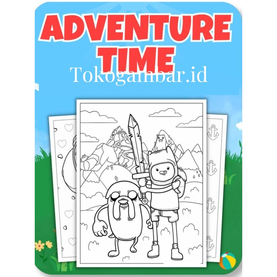 

ID022 Adventure Time Coloring Pages - Buku Mewarnai Anak TK SD