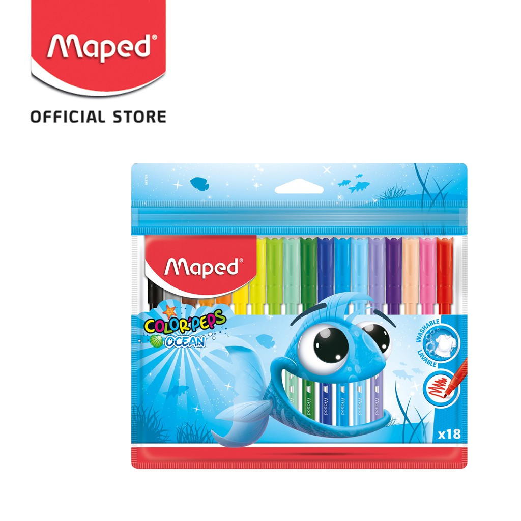 

Maped Spidol Washable / Ultra Washable / Ocean / Felt Pen 18 warna