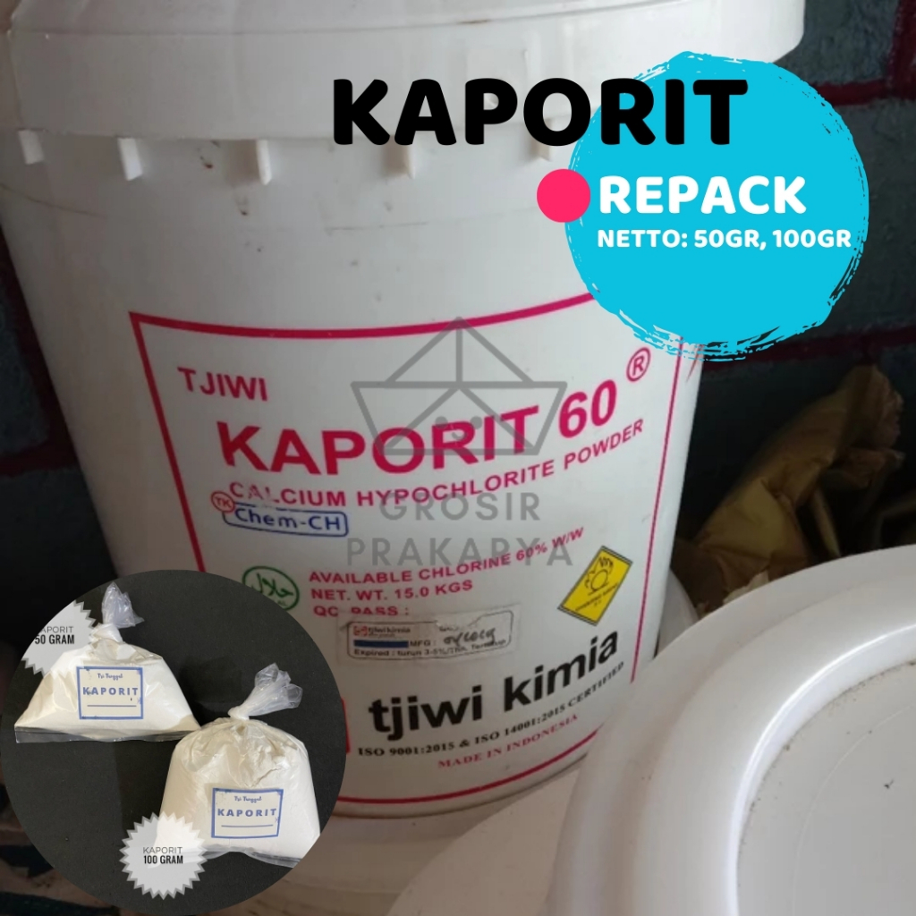 Serbuk Kaporit 50 gr GROSIR PRAKARYA MALANG Chlorine Penjernih Hapus Penghapus Hapus Afdruk TTCA Klo