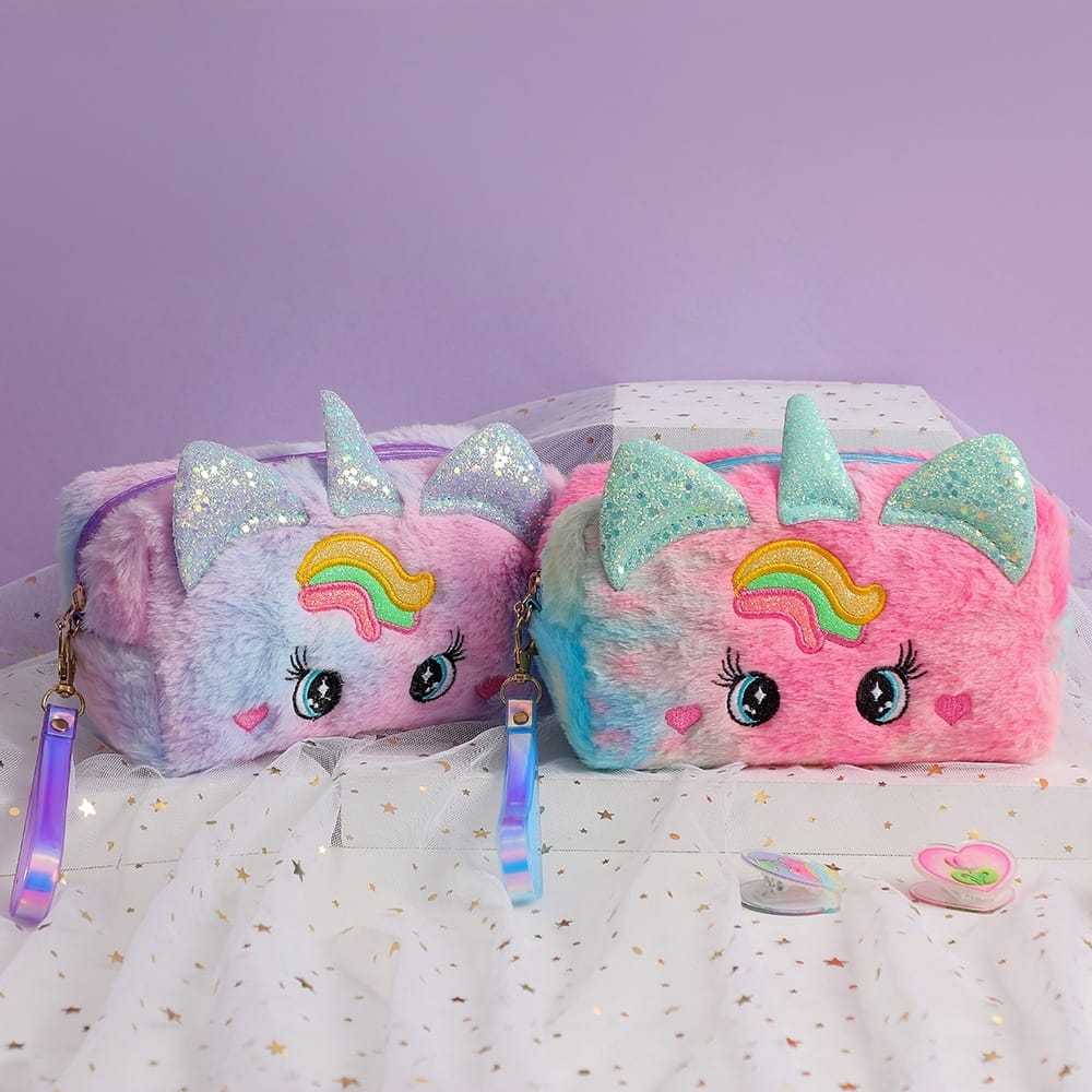 

Kotak Pensil Bulu Tempat Pensil Unicorn Kado Ultah Cantik Pouch Make up Kotak Pensil Tanduk Anak