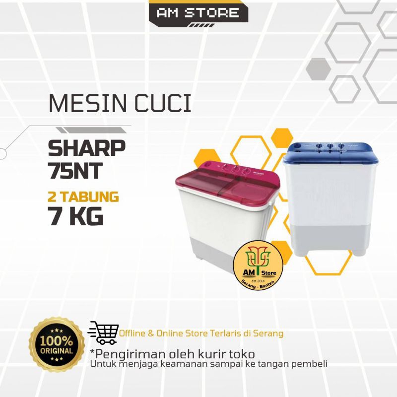 Mesin Cuci Sharp 75NT 7kg (2 Tabung)