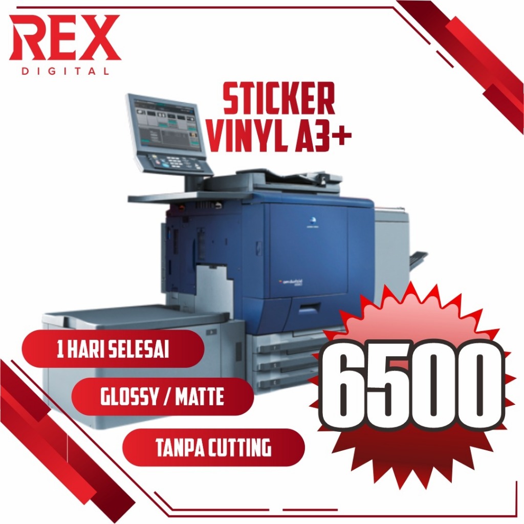 

Print Sticker Vinyl / Transparan A3+ TANPA Cutting! Cetak Stiker Label