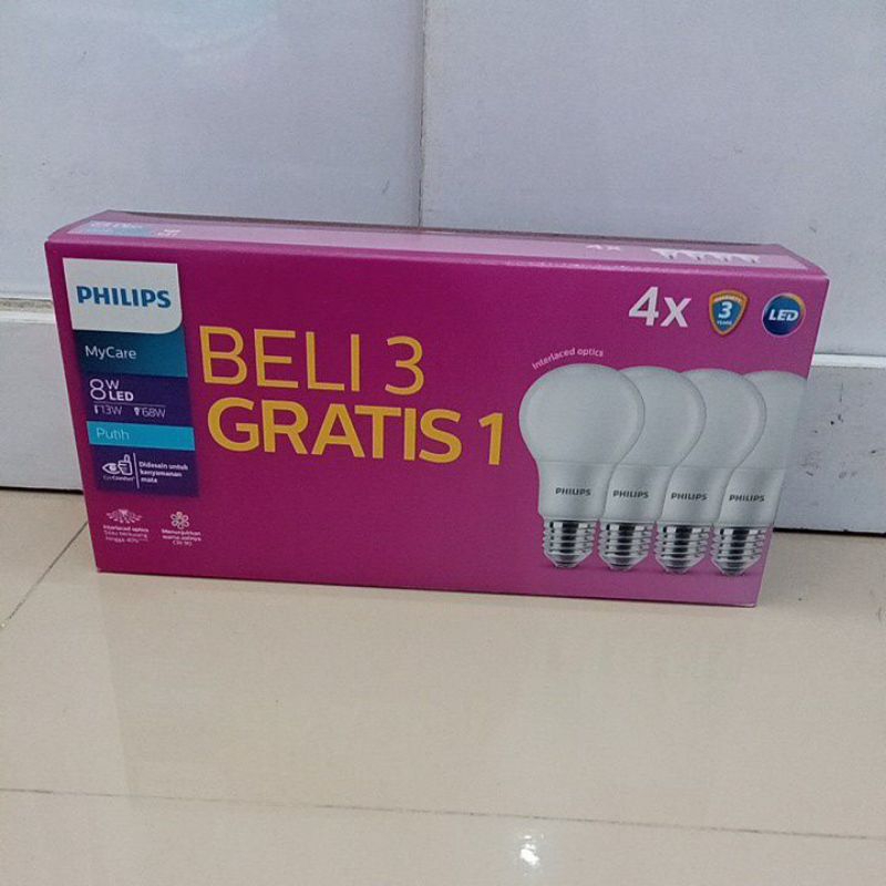 Paket Lampu LED Philips 8 watt