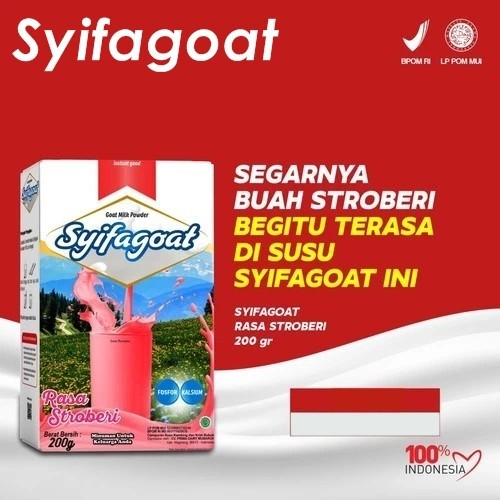 

Susu Kambing Etawa Bubuk Syifagoat Stroberi Untuk Kesehatan Daya Tahan Tubuh