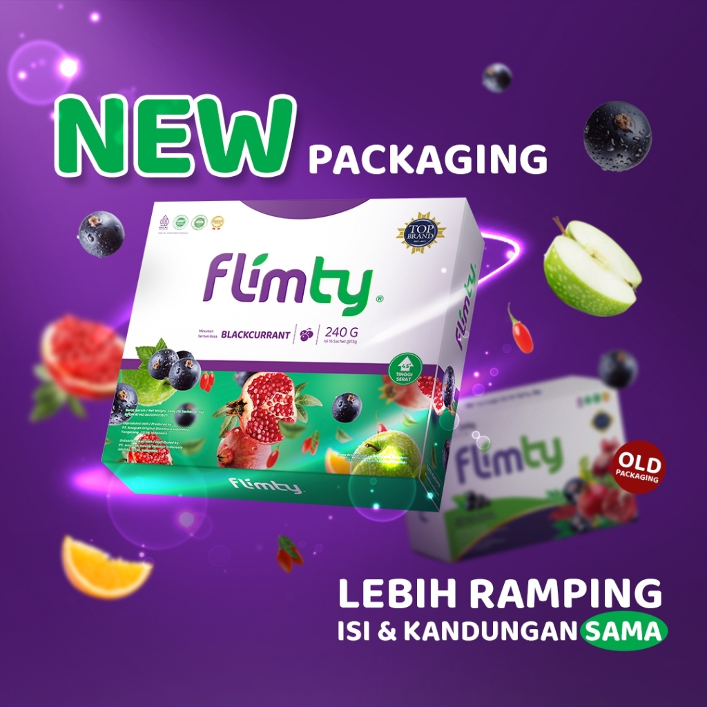 

Flimty Fiber - Minuman Diet Pelangsing Detox dan Pencernaan Rasa Buah Isi 16 Sachet - Mango