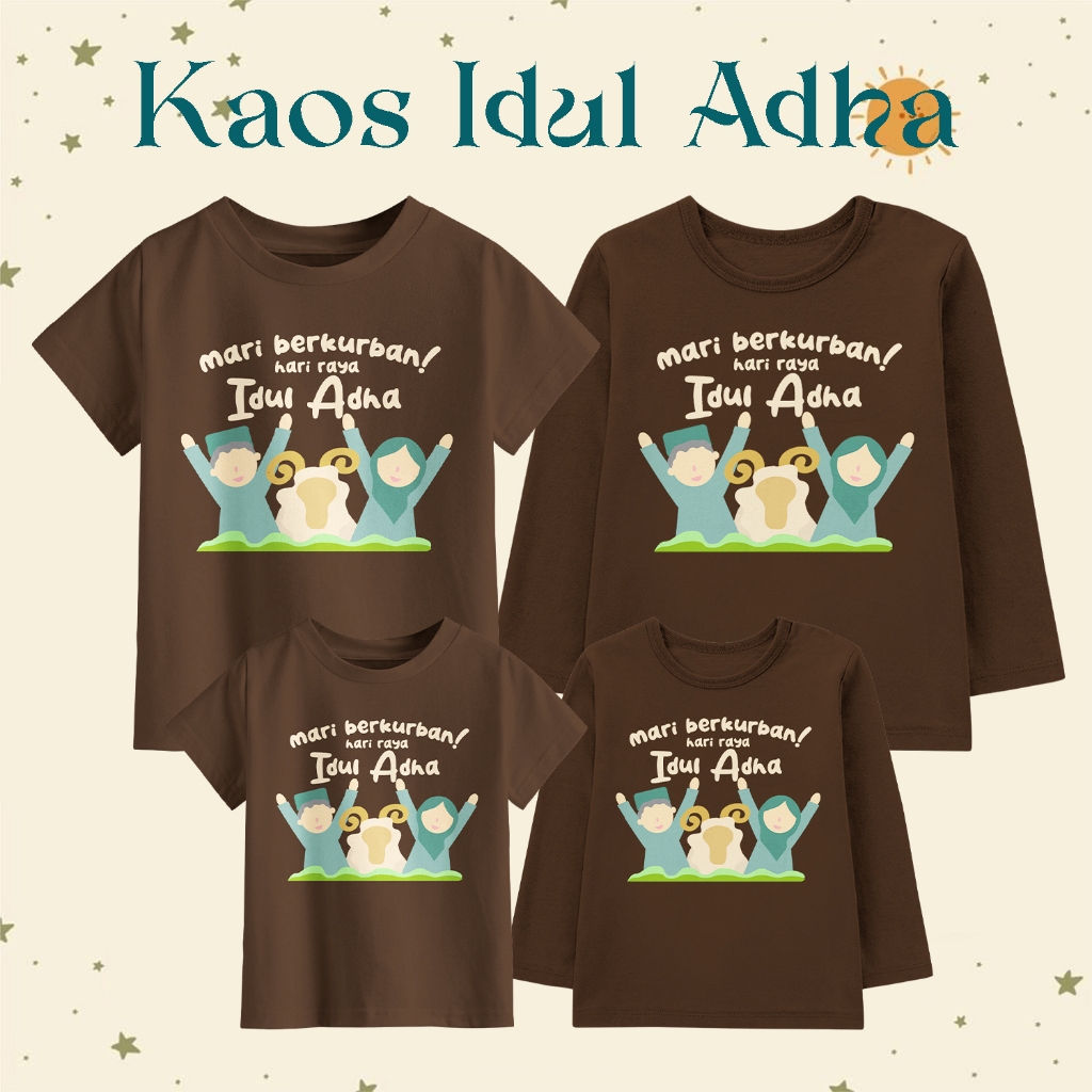 Kaos Seragaman Keluarga Idul Adha Warna Brown Anak Dewasa