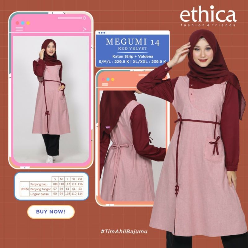 ES - (COD) ETHICA MEGUMI 01, 03, 04, 14, 23 - SALE TUNIK DEWASA KATUN ORI ETHICA
