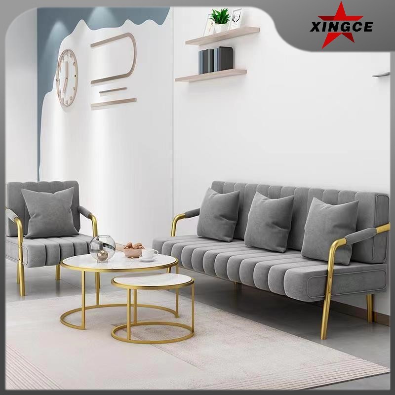 Sofa Tamu Furniture Indoor Rumah Fabric Couch Kursi Tamu Sofa Minimalis Modern 3 Dudukan