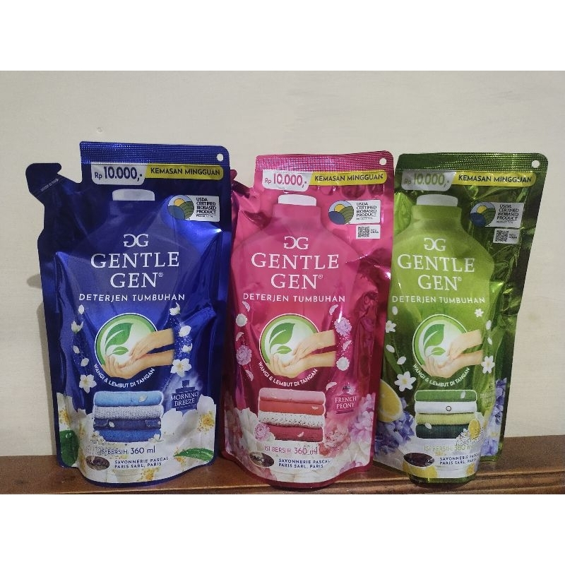 ok_ngeng (ORI) GENTLE GEN Deterjen Cair Pouch 360ML RANDOM WARNA (Bisa COD)