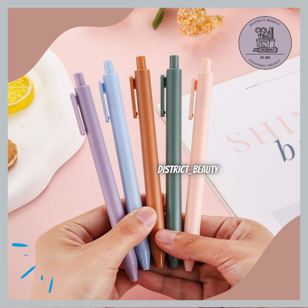 

PULPEN GEL CETEK MEKANIK MAKARON COLOR MACARROON PULPEN PASTEL HITAM GEL TERMURAH