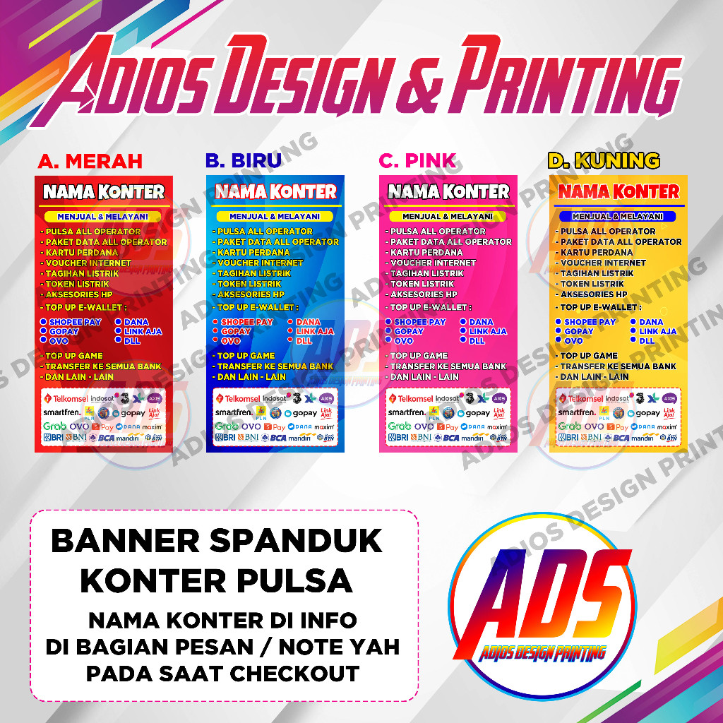 Banner Konter Jual Pulsa Spanduk Toko Konter