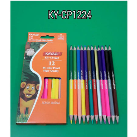 

12 Pcs Pensil Warna KAYAGI 2 Mata KY-CP1224