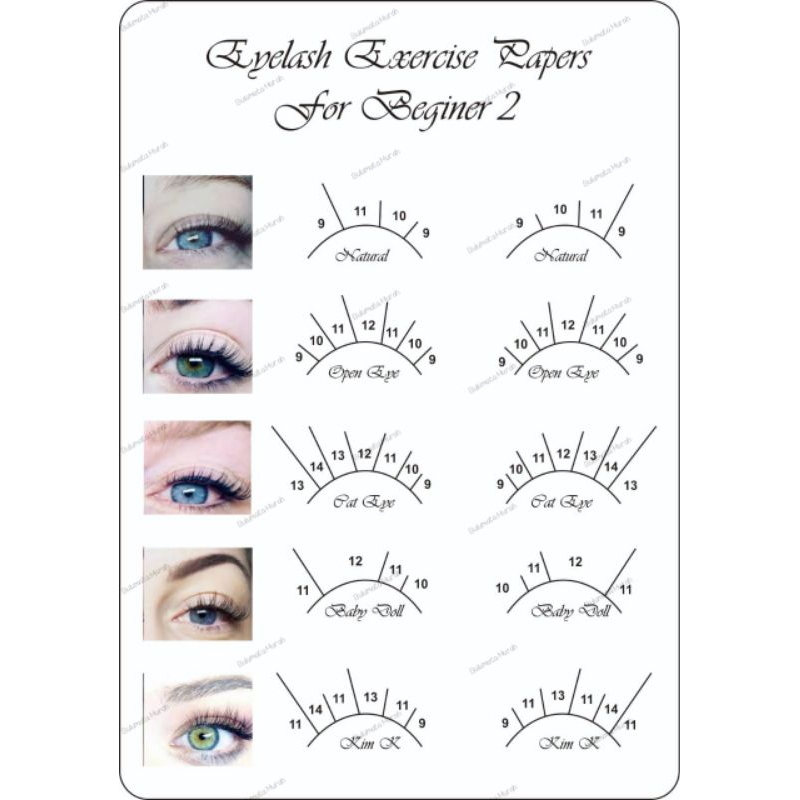 

kertas latihan eyelash |eyelash papers for beginer