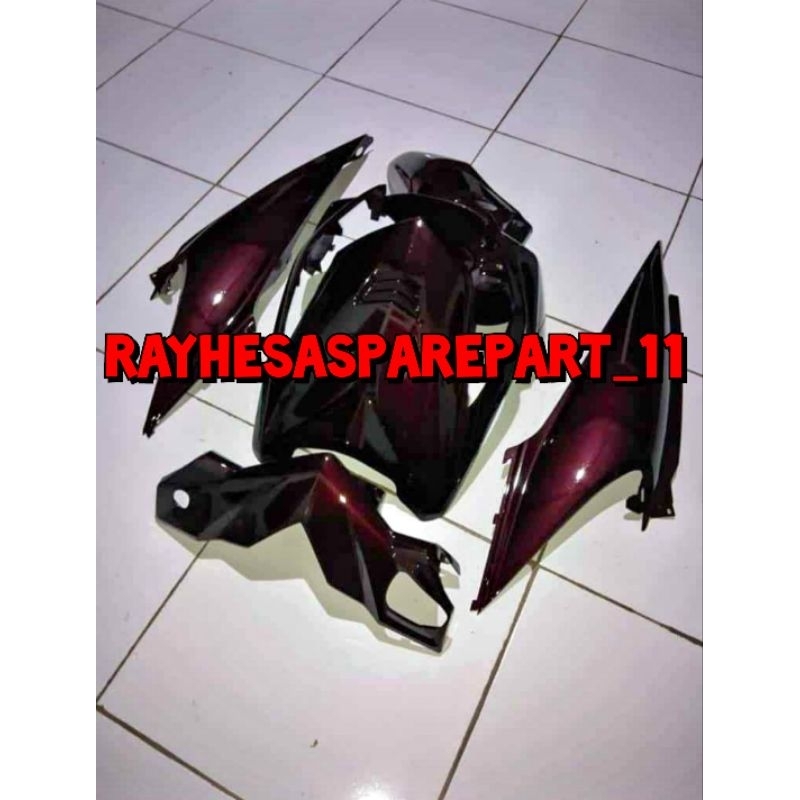 Cover Full body halus Honda Beat karbu 2008 - 2012 Hitam lembayung Merah