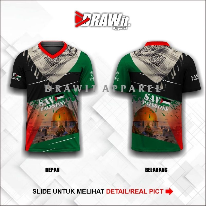 JERSEY FREE PALESTINE | KAOS FREE PALESTINE | KAOS PALESTINA PRINTING