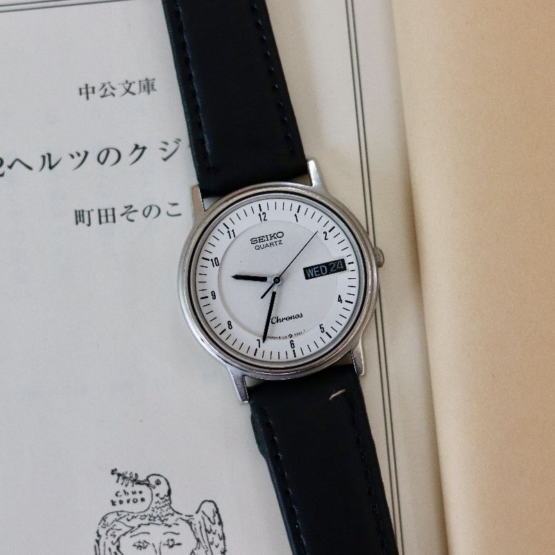 Seiko Chronos White Dial Double Layer