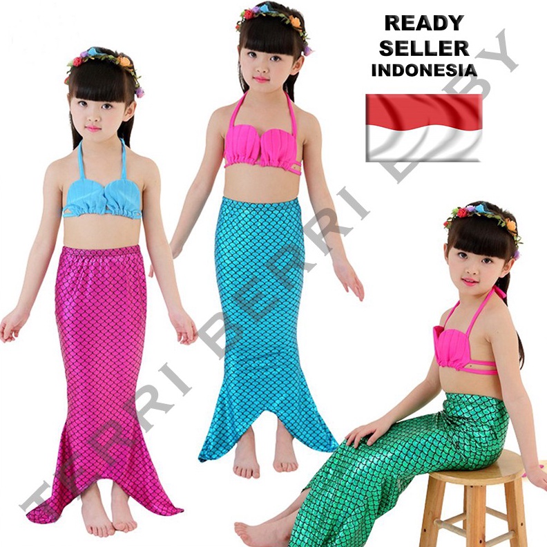 KODE W17E Kostum baju putri duyung mermaid mermit mermed monofin baju duyung shell monofin swim suit
