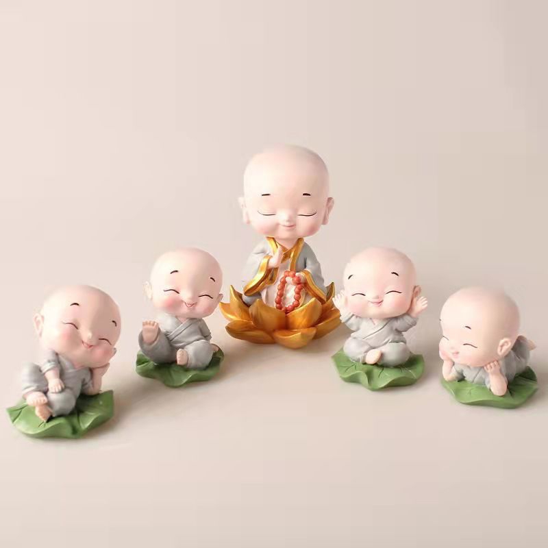 PAJANGAN Dashboard Mobil Biksu Peacefull Monk Pajangan Biksu Damai Pajangan Set Biksu Aksesoris Inte