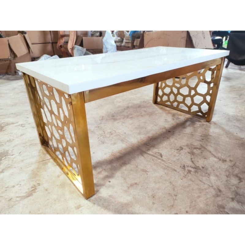 Meja Tamu Granit - Kaki Stainless Steel - Top Table Granit - Coffe Table - 120x60 m