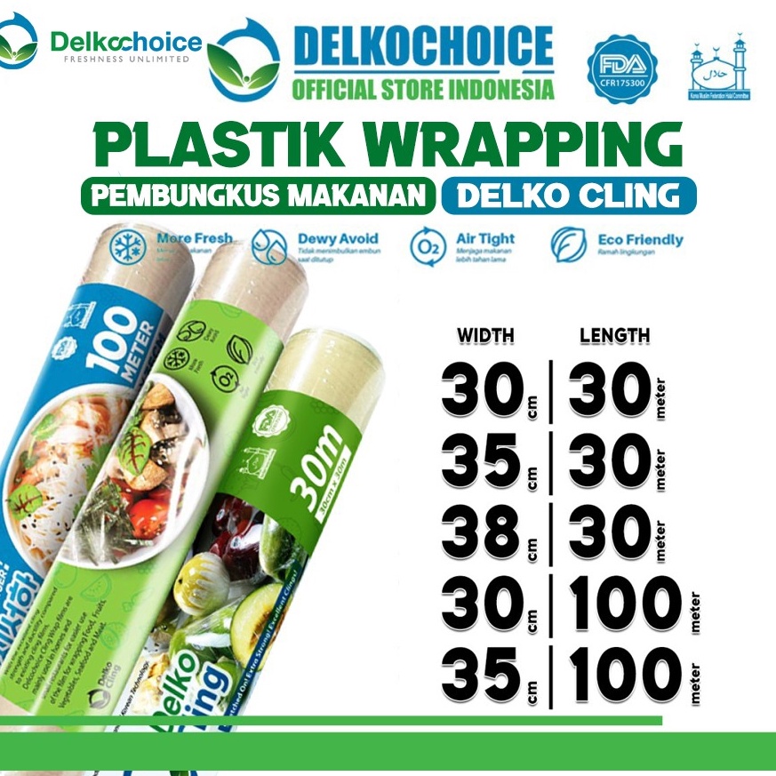 Terlaris Plastik Cling Wrap Food Wrapping Pembungkus DELKO CLING  Roll