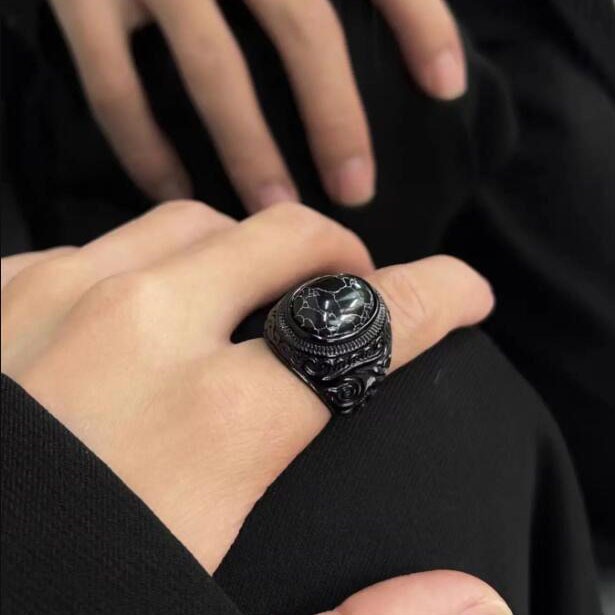 Cincin Pria Batu Pirus Hitam