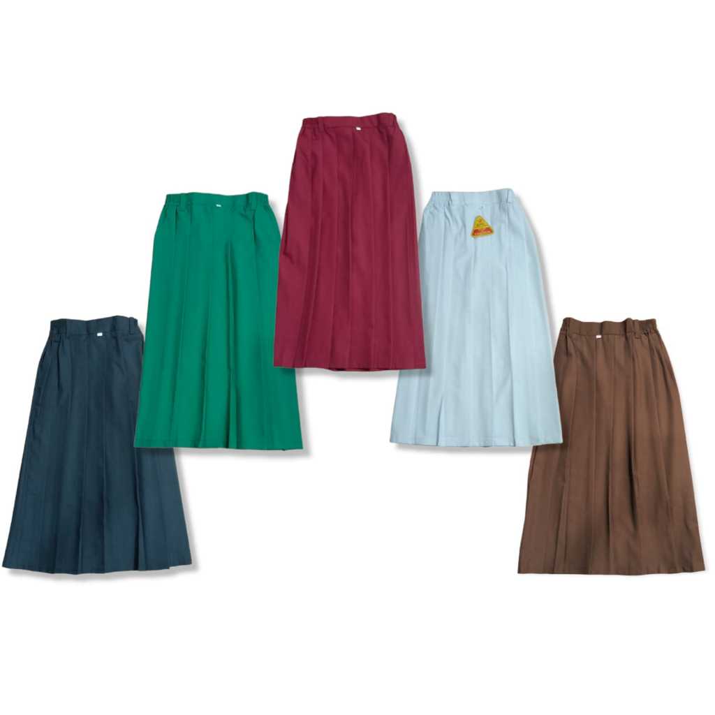 Rok Panjang Anak Perempuan SD Plisket Tebal / Rok Panjang SD Rempel