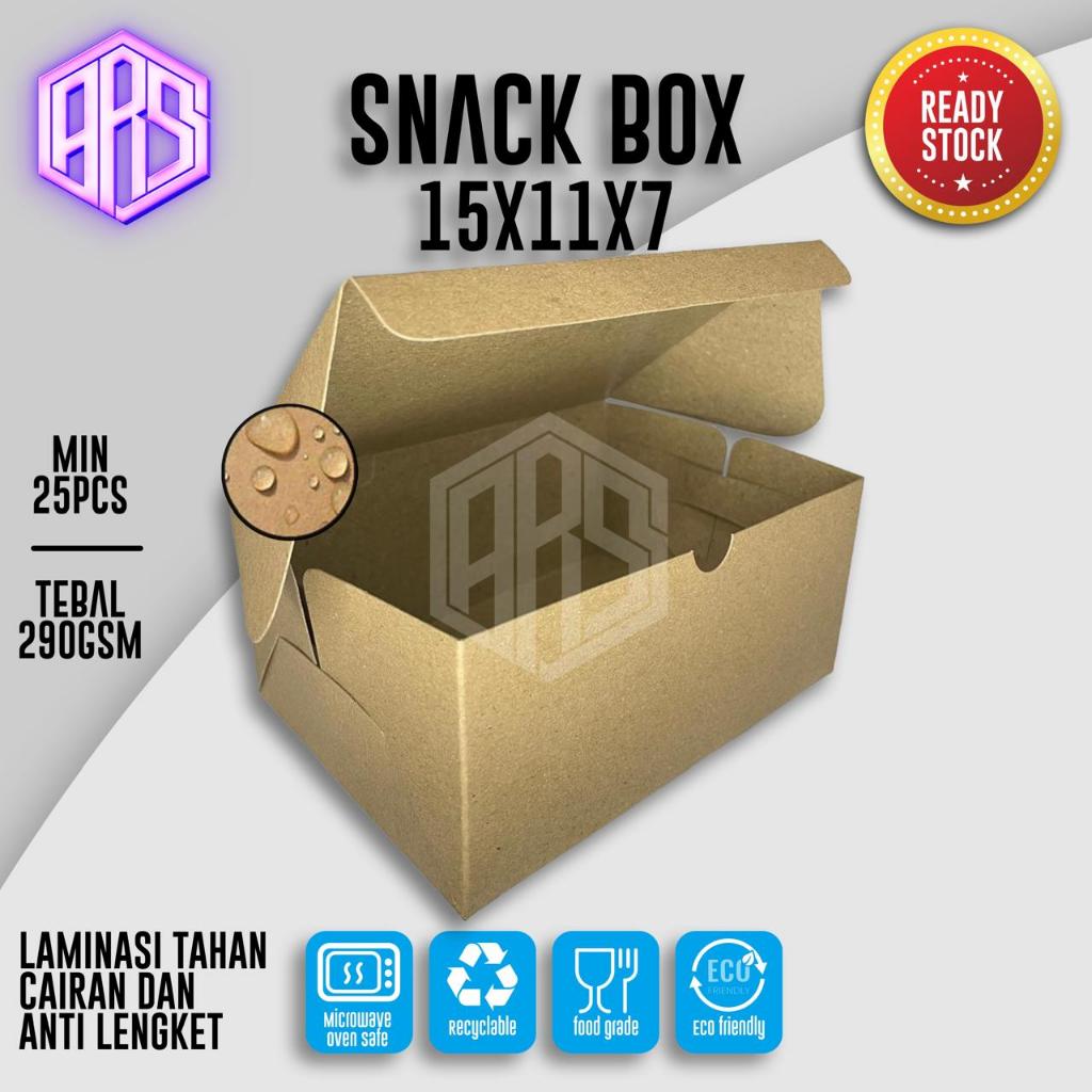 

Dus snack box Kraft 290gsm kotak kue 15x11x7
