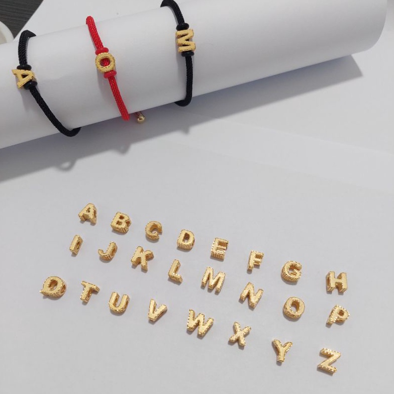 KODE S65J liontin huruf emas asli cantik simple huruf