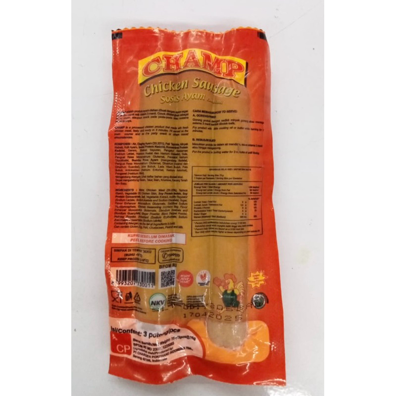 

CHAMP Sosis Ayam isi 3 (75 gr)