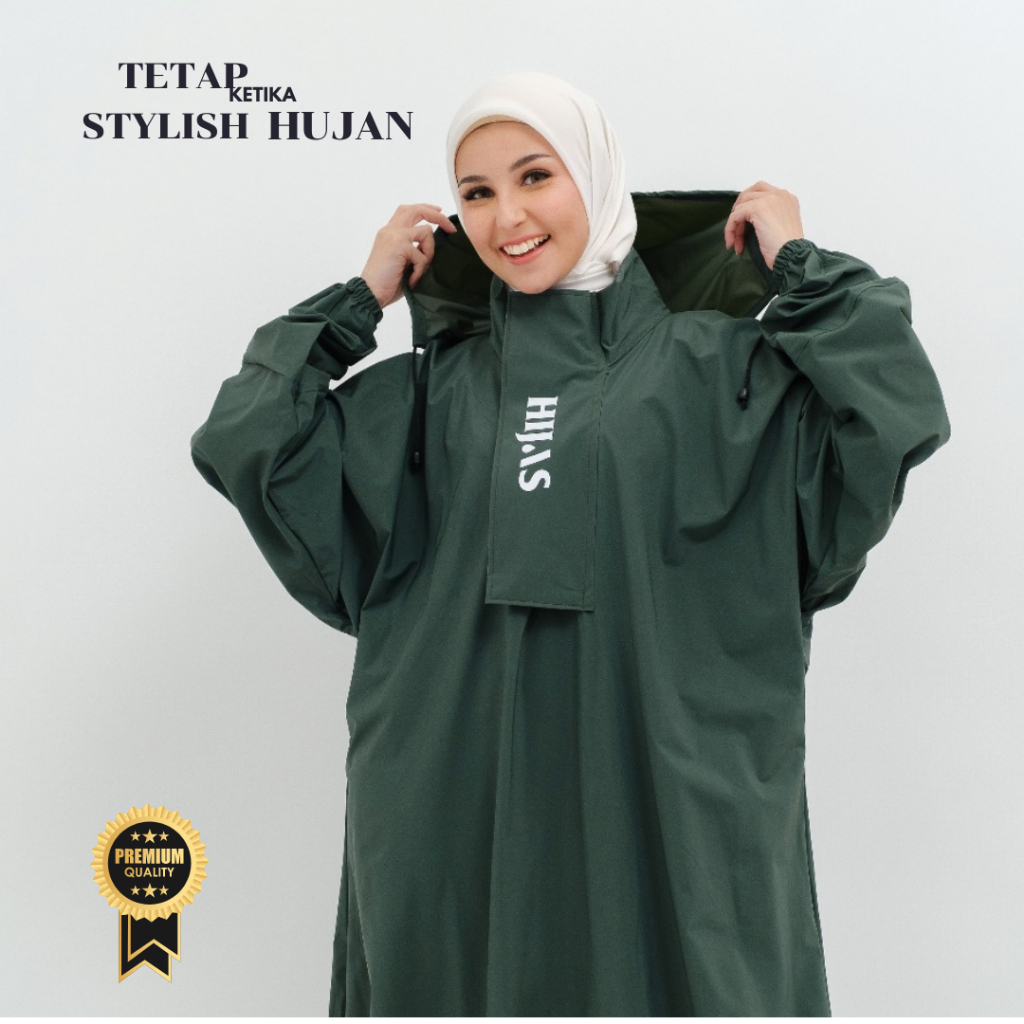 Jas hujan hijab wanita muslimah premium / jas hujan gamis wanita / jas hujan wanta / jas hujan wanit