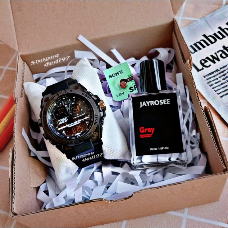 JAM TANGAN PRIA ANTI AIR BONUS PARFUM