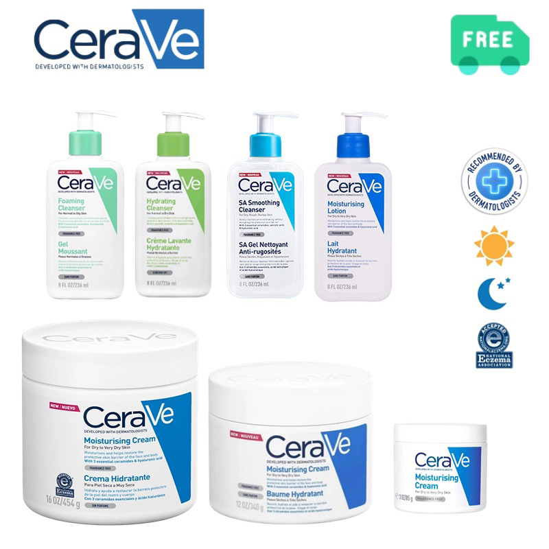 Cerave Foaming Cleanser/Cerave Hydrating Cleanser/Cerave Moist Lotion/Cerave SA Smoothing/Cerave itc