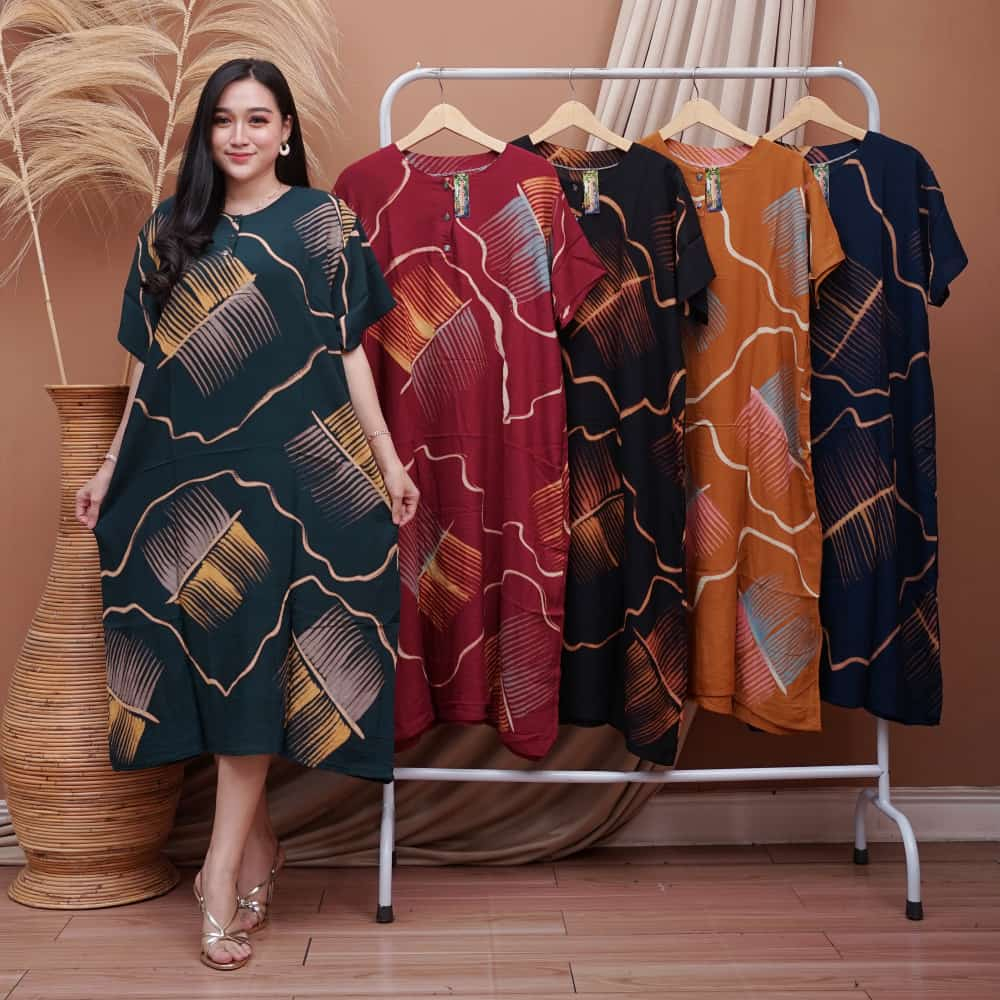 DASTER JUMBO BUSUI CABUTAN BLARAK LD 120 KANCING DEPAN LENGAN PENDEK BAJU TIDUR WANITA BUSUI BUMIL D