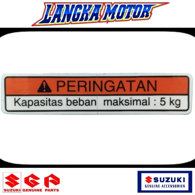 ORI SGP Stiker Kapasitas Beban Suzuki Shooter Titan Smash Axelo Arashi Shogun Satria
