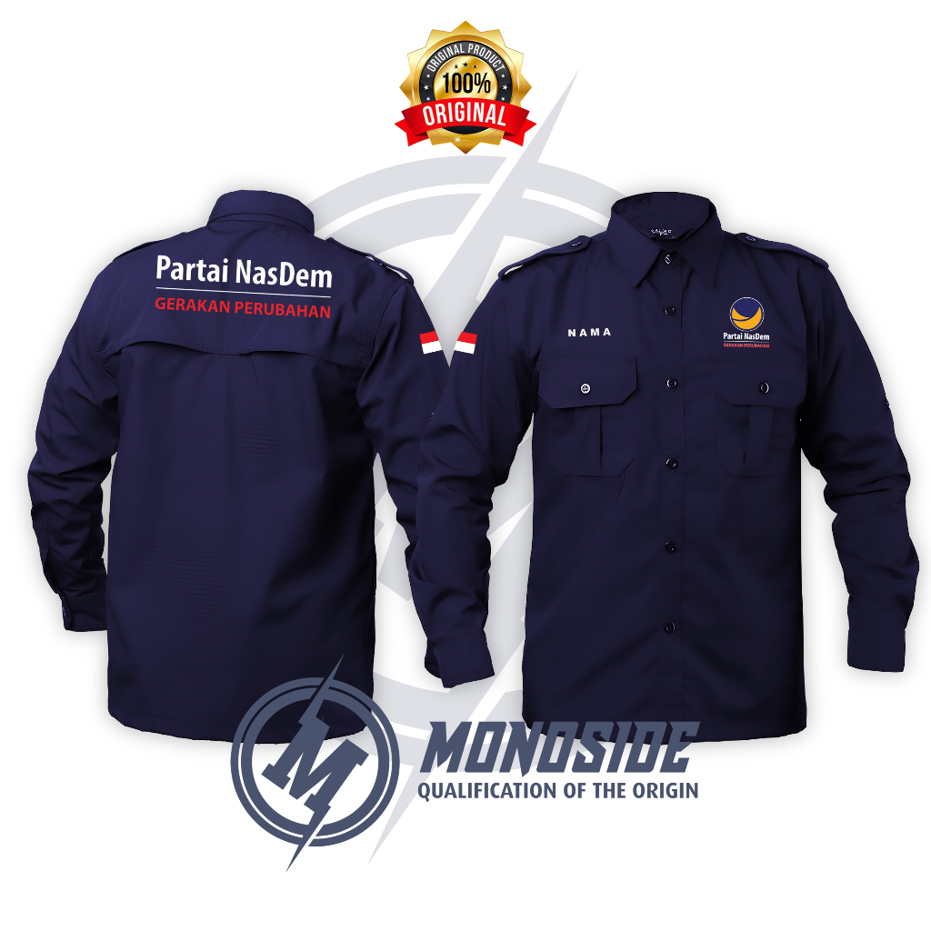 KEMEJA PDL PDH LENGAN PANJANG PESONA INDONESIA PRIA WANITA  FREE CUSTOM DESAIN  FULL BORDIR