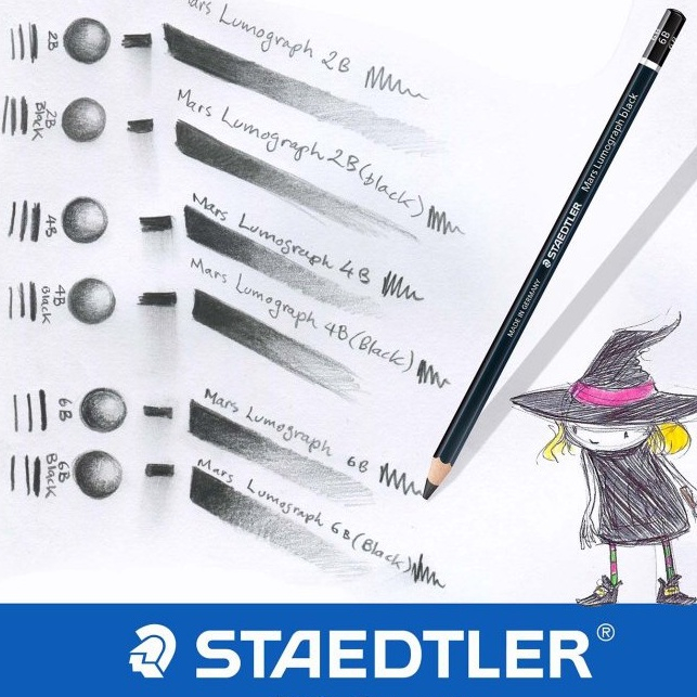 

Staedtler Pensil Drawing Pencil Mars Lumograph Black 2B / 4B / 6B / 8B