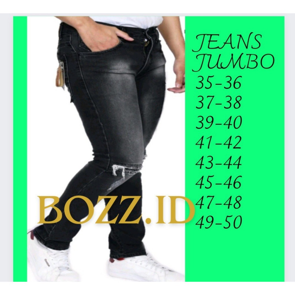 celana jeans sobek jumbo ukuran 27-50 celana jeans panjang pria