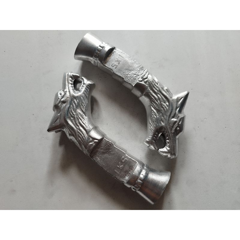 Terlaris Aksesoris duralium pegangan gagang golok alumunium motif ukir naagaa murah aksesories perka