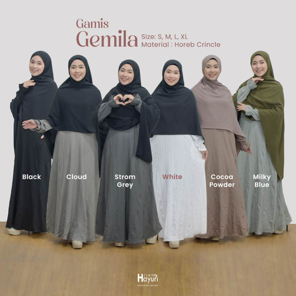 GAMIS GEMILA ORI HAYURI Gamis Etnik Syari hijab syari bahan nyaman horeb crincle