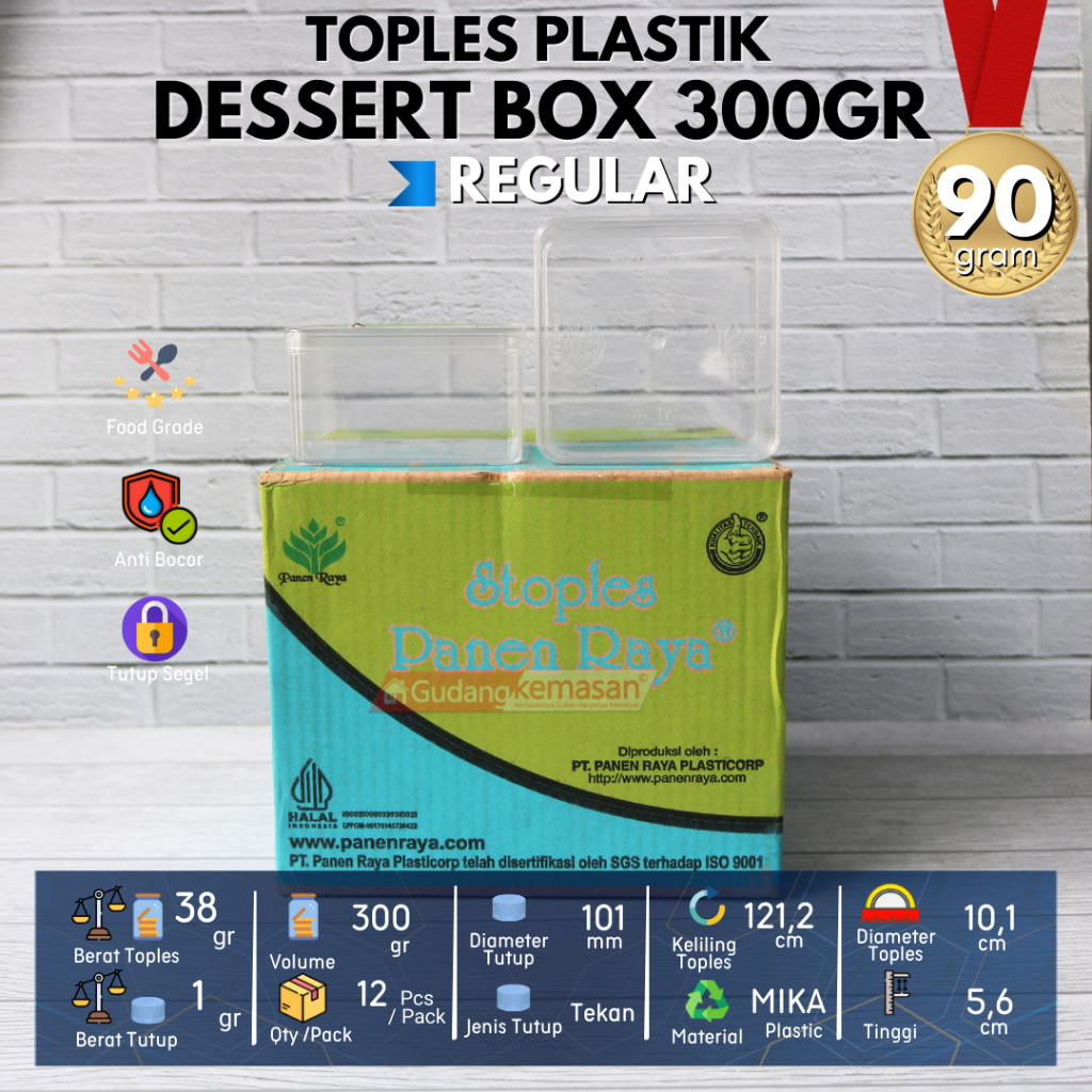 Toples dessert box kotak 300gr / toples kotak 9 x 9 x 5 cm