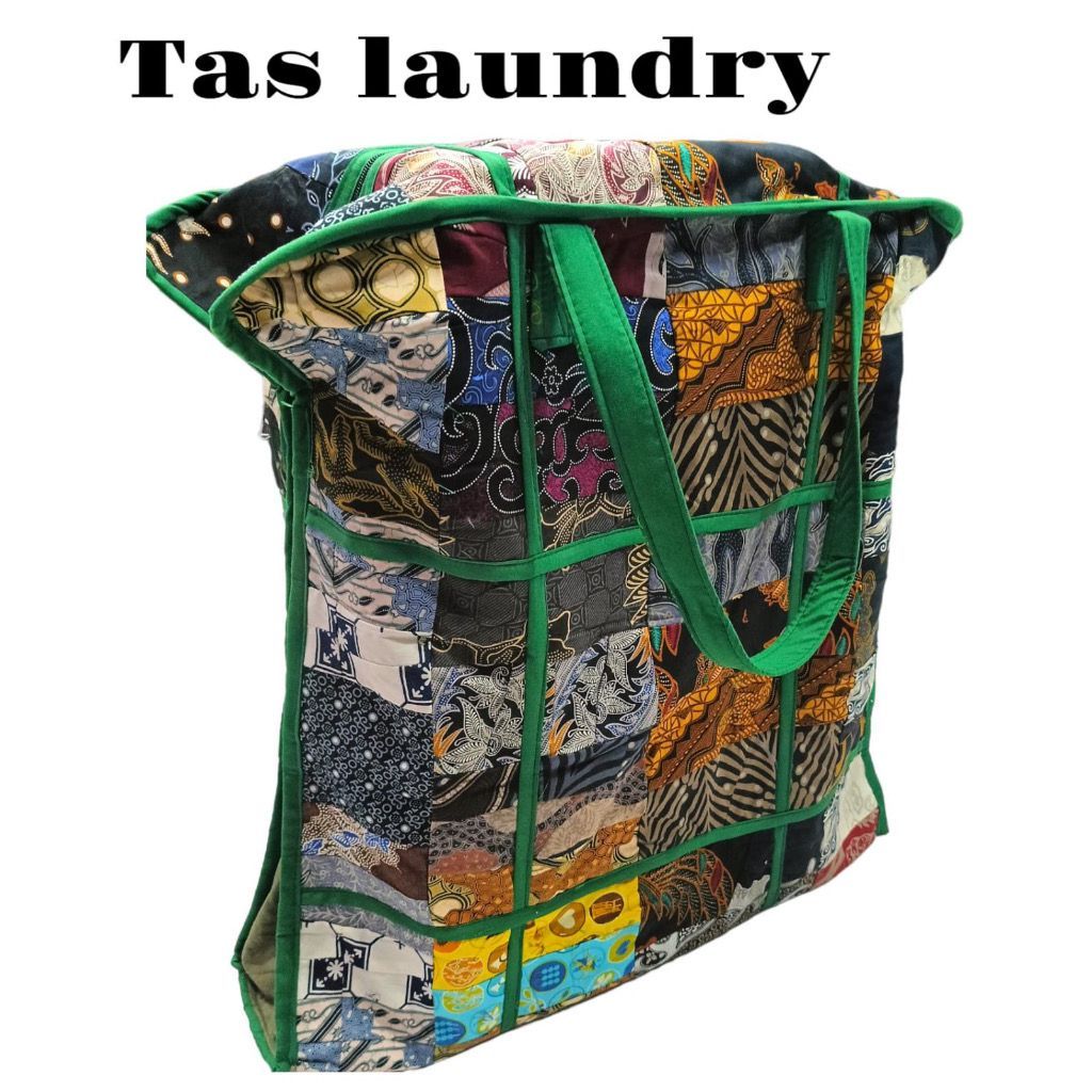TAS LOUNDRY JUMBO MOTIF KAIN BATIK PERCA / TAS BELANJA JUMBO