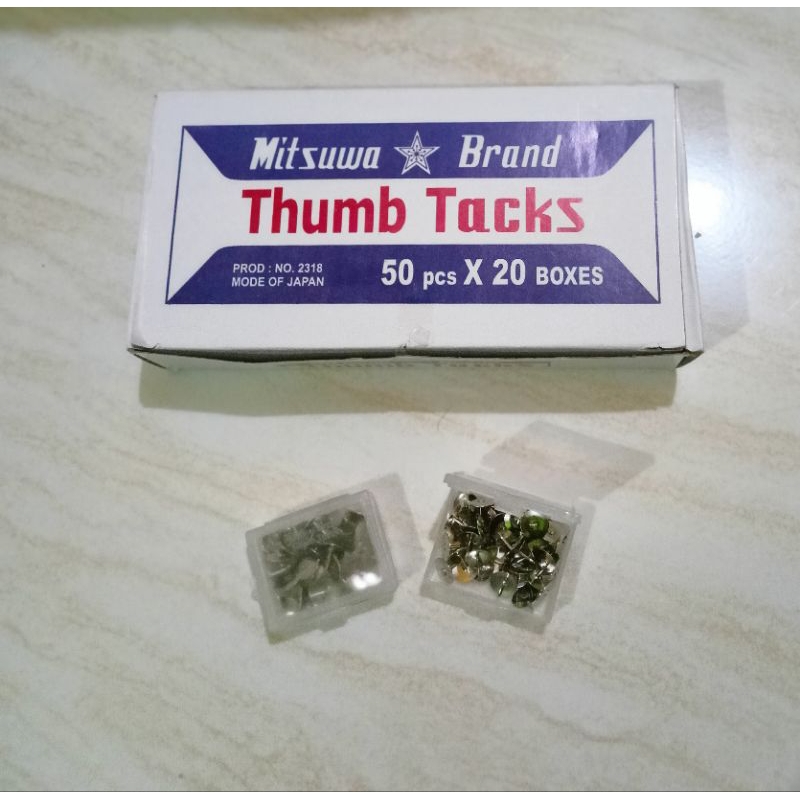 

(1 pcs) PAKU PICIK/THUMB TACKS MITSUWA ISI 50 ECER