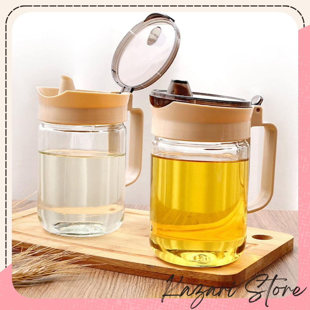 KAZARI Botol Gelas Kaca Minyak ukuran 580 ml