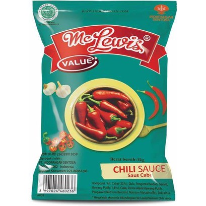 

McLewis chili 1kg - Saus Sambal pouch 1kg Dus isi 12