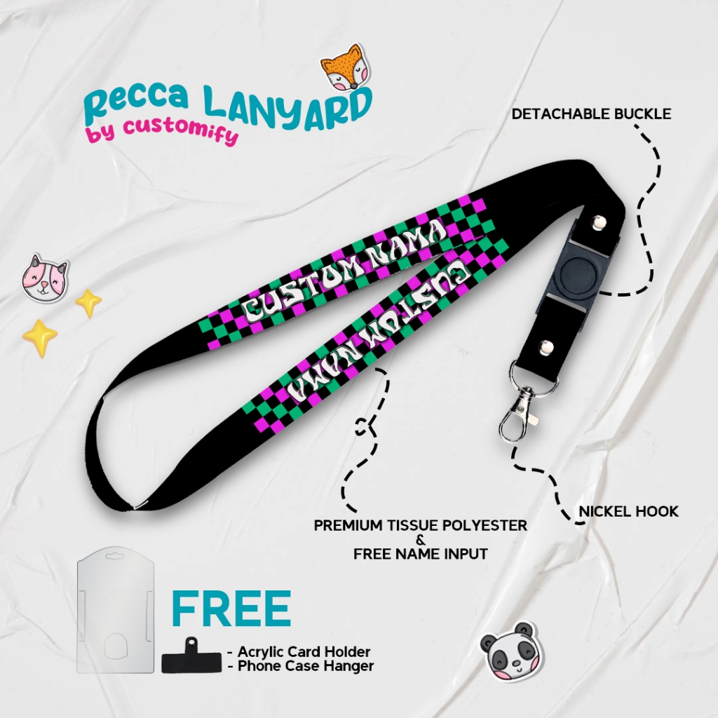 

Recca Lanyard Custom Nama Satuan Mozaik Edition Free Holder Tali Gantungan Strap Phone Aesthetic Lucu
