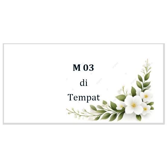 

Cetak Label Nama Undangan 103 / Proses cepat / Motif M 03/ bingkai / aestetic / bunga / murah