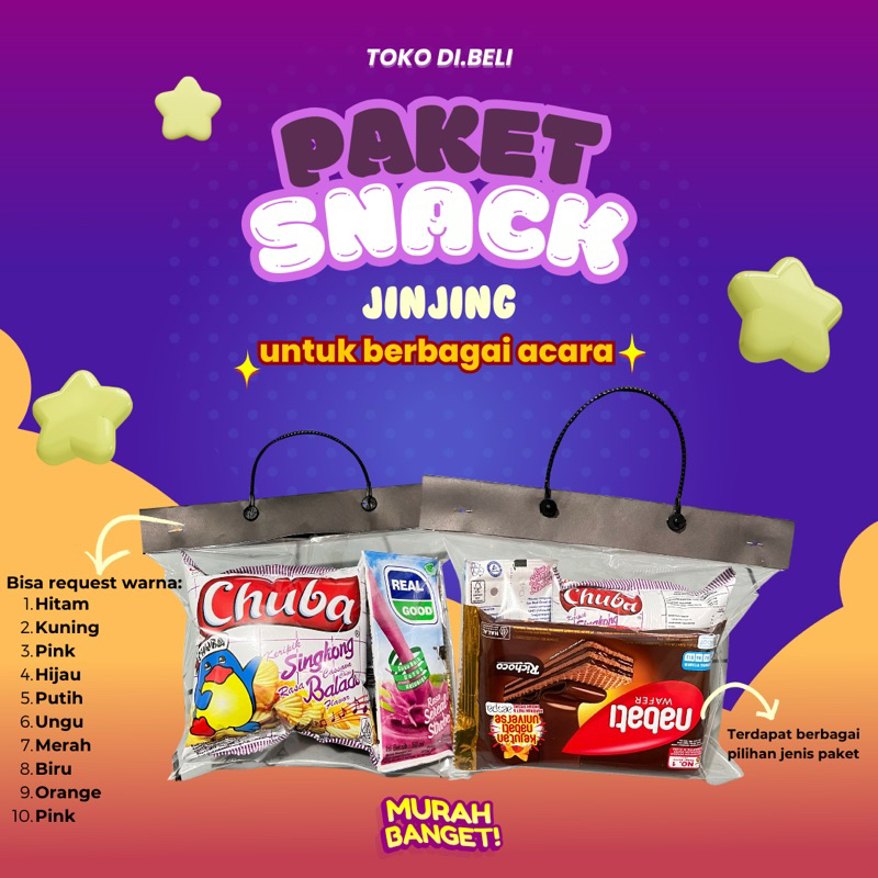 

Paket Snack Jinjing Ulang Tahun (minimal 5 paket)