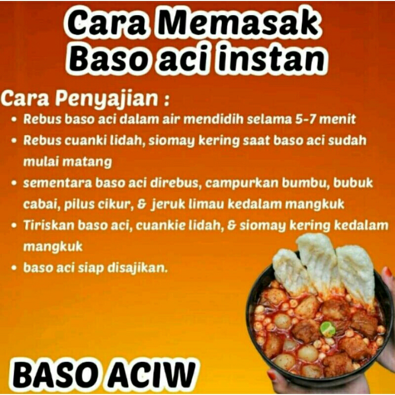 

baso aci gurih pedas / baso aci jeletot suhah khas mom ara