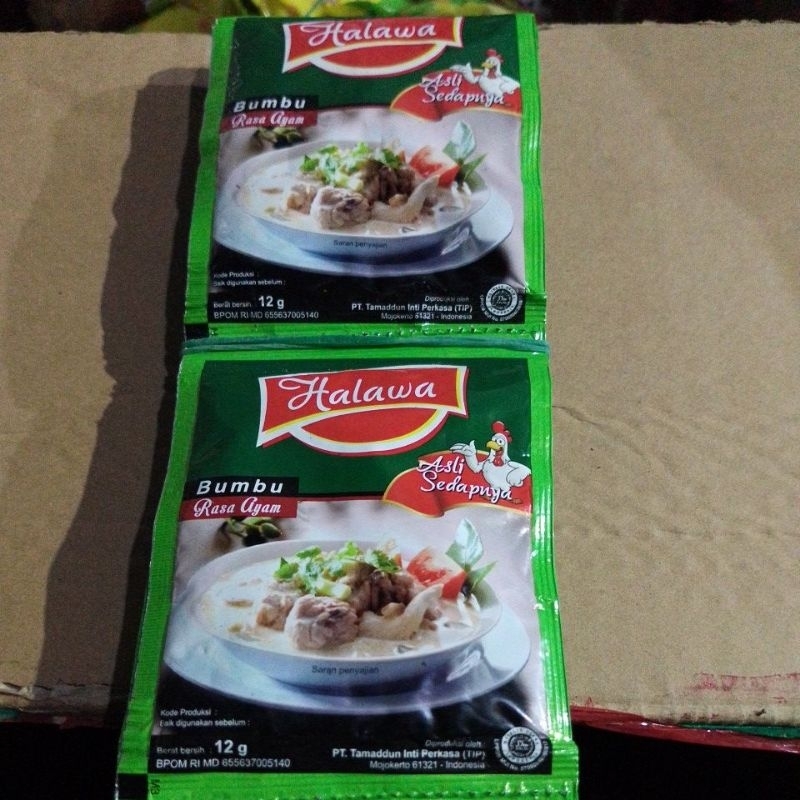 

HALAWA bumbu rasa ayam/sapi serbaguna 12g@12sachet(1Renceng)