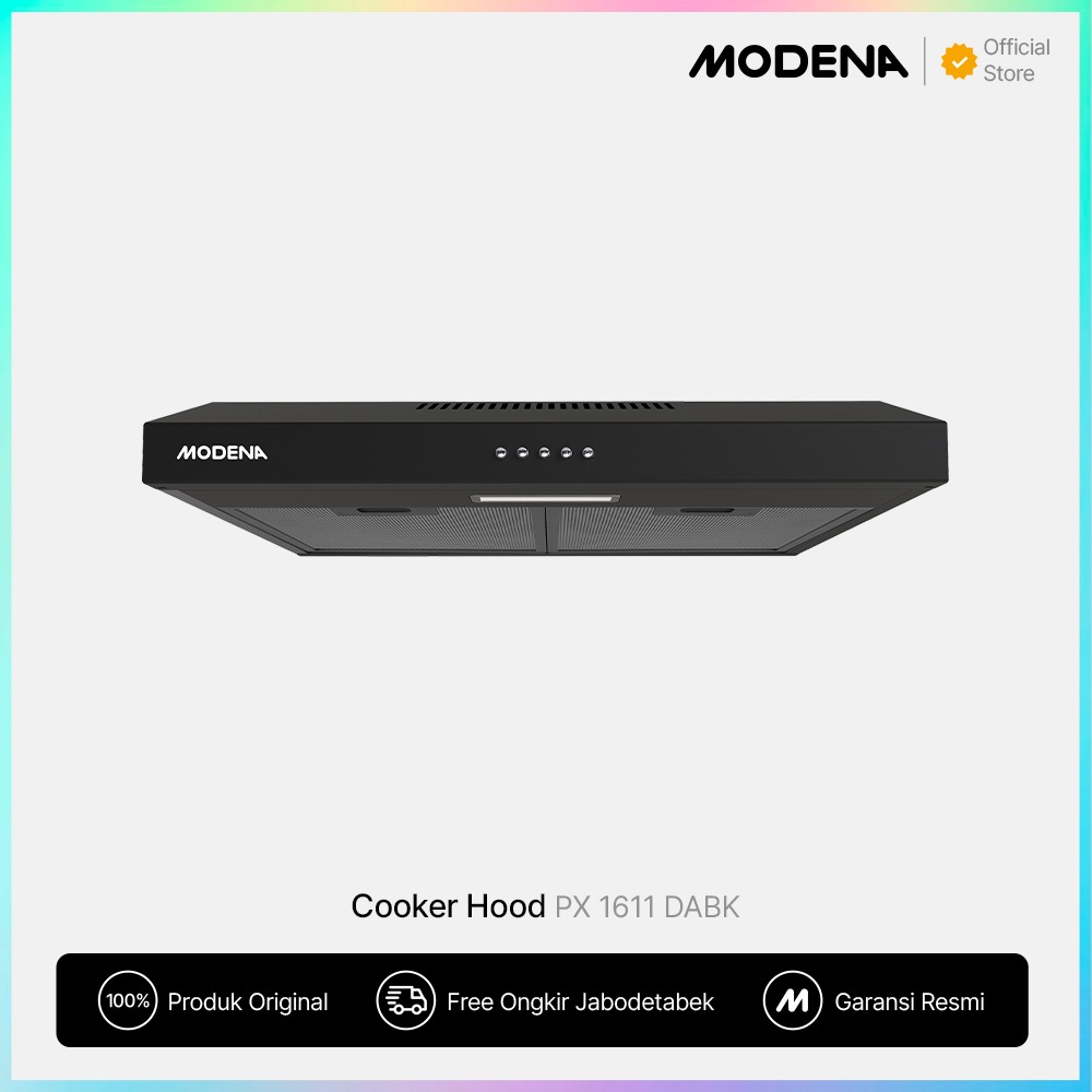 Modena Slim Hood PX 1611 DABK - Penyedot Asap Dapur Tipis dan Efisien